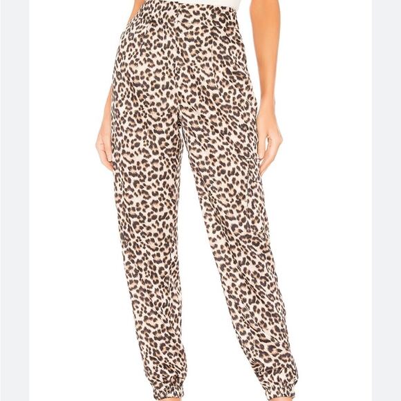 H:ours Elysa Jogger Pants in Leopard Print High Rise - Picture 1 of 8